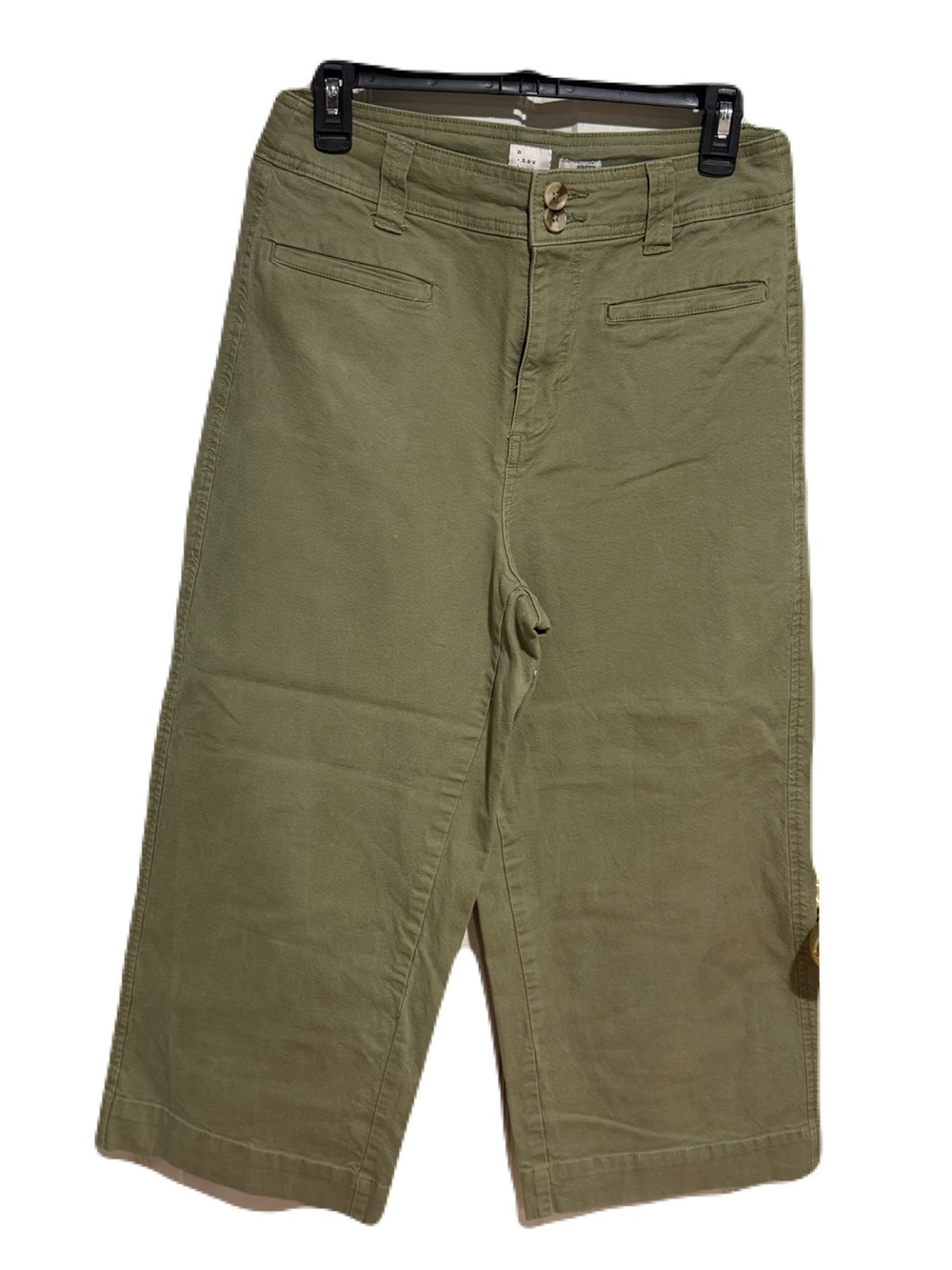 Olive Wide-Leg Women’s Crop Pants